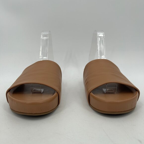 ANTHROPOLOGIE Beek Tan Brown Pelican Soft Leather Slide Platform Sandals Size 9 - Picture 5 of 8
